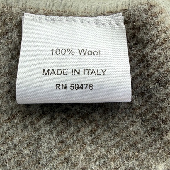 NWT Italian Woolen Treasures 100% Wool Scarf Gray Red Stripes Fringe Unisex - Picture 4 of 7